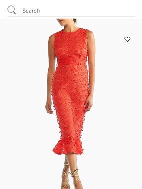 Cynthia Rowley Floral Appliqué Midi Dress